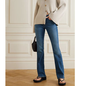 FRAME Jeans 27 Blue Denim Le Crop Mini Boot High Rise Bootcut Larkspur